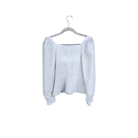 Storets long puff sleeve peplum fitted blouse size M victorian cottage clean - Picture 5 of 7